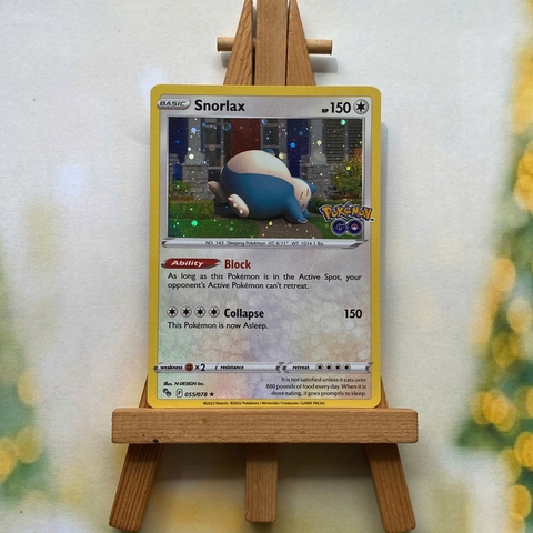 Thẻ hình Pokemon Snorlax 055/078 - Lá bài lẻ Pokemon GO Holo Rare Cosmos Holo tiếng Anh chính hãng