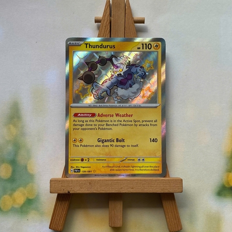 Thẻ hình Pokemon Thundurus 139/091 - Lá bài lẻ Paldean Fates Shiny Rare tiếng Anh chính hãng