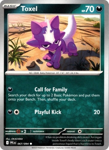 Thẻ hình Pokemon Toxel 067/094 - Lá bài lẻ Phantasmal Flames Common Reverse Holo tiếng Anh chính hãng