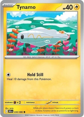 Thẻ hình Pokemon Tynamo 030/086 - Lá bài lẻ Black Bolt Common Reverse Holo tiếng Anh chính hãng