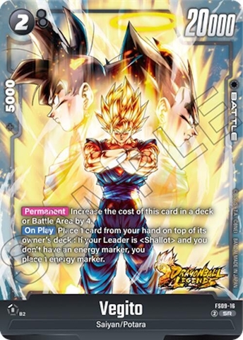 Thẻ hình Dragon Ball Vegito FS09-16 Super Rare - Lá bài lẻ Shallot FS09 tiếng Nhật chính hãng