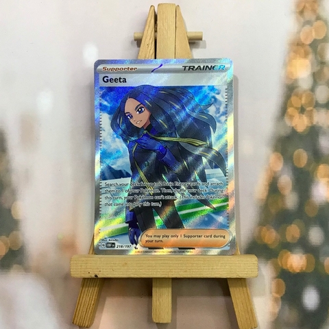Thẻ hình Pokemon Geeta 218/197 - Lá bài lẻ Obsidian Flames Full Art Secret Rare tiếng Anh chính hãng