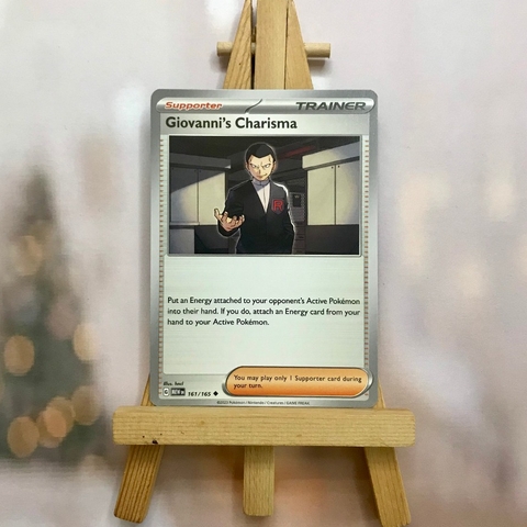 Thẻ hình Pokemon Giovanni's Charisma 161/165 - Lá bài Scarlet & Violet 151 Uncommon Reverse Holo tiếng Anh chính hãng