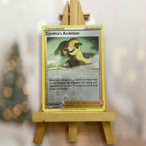 Thẻ Pokemon Cynthia's Ambition 138/172 - Lá bài Brilliant Stars Uncommon Reverse Holo tiếng Anh chính hãng