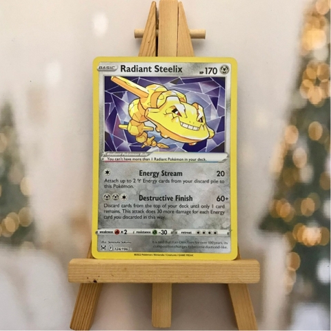 Thẻ hình Pokemon Radiant Steelix 124/196 - Lá bài lẻ Lost Origin Radiant Rare tiếng Anh chính hãng