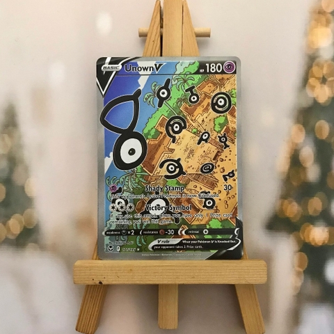 Thẻ hình Pokemon Unown V 177/195 - Lá bài lẻ Silver Tempest Alternate Art Ultra Rare tiếng Anh chính hãng