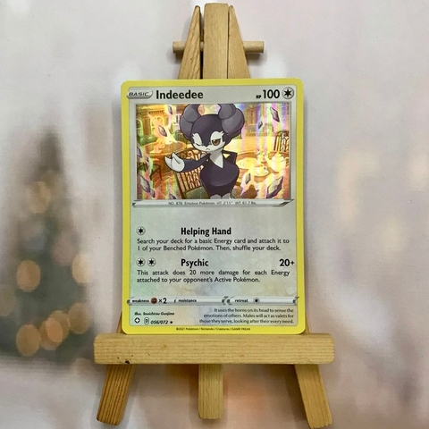 Thẻ hình Pokemon Indeedee 056/072 - Lá bài lẻ Shining Fates Holo Rare Reverse Holo tiếng Anh