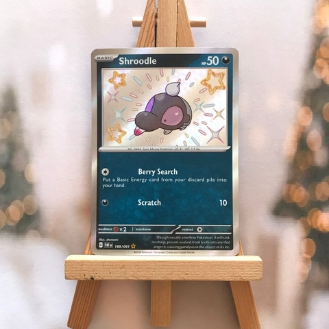 Thẻ hình Pokemon Shroodle 189/091 - Lá bài lẻ Paldean Fates Shiny Rare tiếng Anh chính hãng