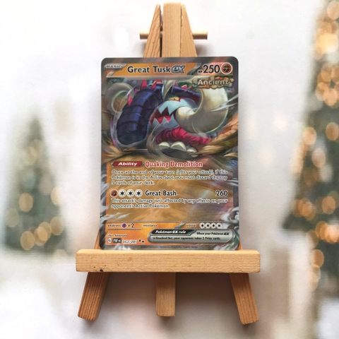 Thẻ hình Pokemon Great Tusk ex 053/091 - Lá bài Paldean Fates Ultra Rare tiếng Anh chính hãng