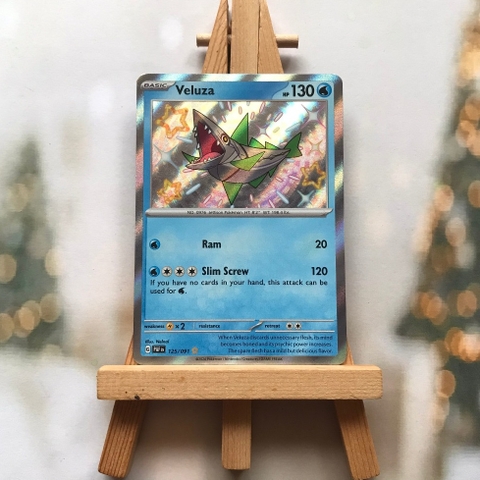 Thẻ hình Pokemon Veluza 125/091 - Lá bài lẻ Paldean Fates Shiny Rare tiếng Anh chính hãng