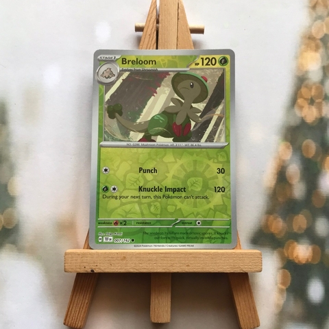 Thẻ hình Pokemon Breloom 007/162 - Lá bài lẻ Temporal Forces Common Reverse Holo tiếng Anh chính hãng