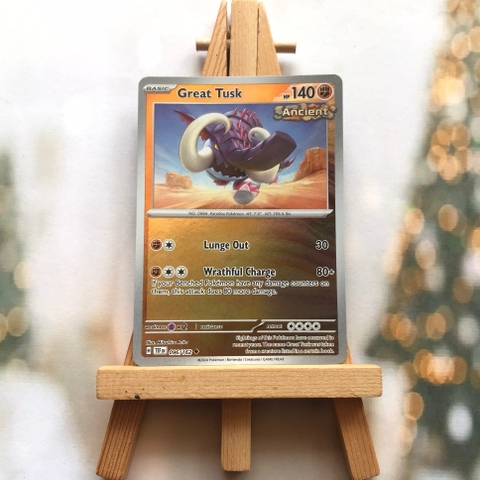 Thẻ hình Pokemon Great Tusk 096/162 - Lá bài lẻ Temporal Forces Uncommon Reverse Holo tiếng Anh chính hãng