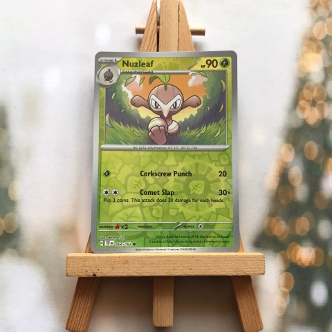 Thẻ hình Pokemon Nuzleaf 004/162 - Lá bài lẻ Temporal Forces Uncommon Reverse Holo tiếng Anh chính hãng