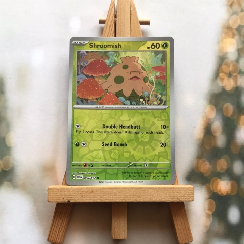 Thẻ hình Pokemon Shroomish 006/162 - Lá bài lẻ Temporal Forces Common Reverse Holo tiếng Anh chính hãng
