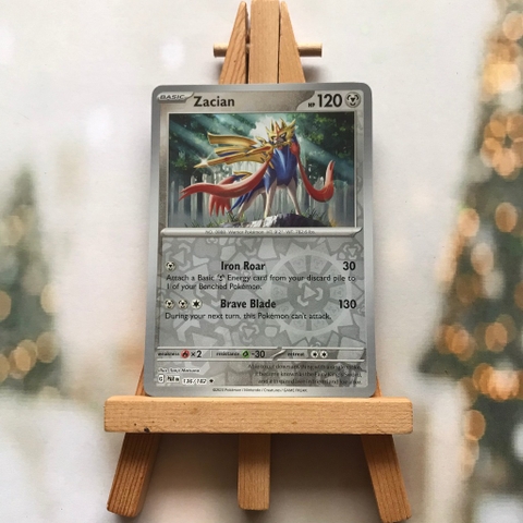 Thẻ hình Pokemon Zacian 136/182 - Lá bài lẻ Scarlet & Violet: Paradox Rift Holo Rare Reverse Holo tiếng Anh chính hãng