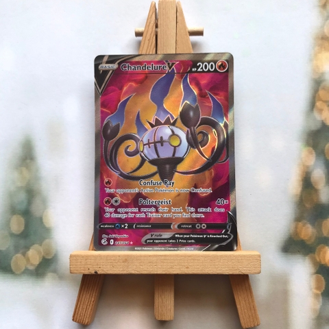 Thẻ hình Pokemon Chandelure V 247/264  - Lá bài Sword & Shield: Fusion Strike Full Art Ultra Rare tiếng Anh chính hãng