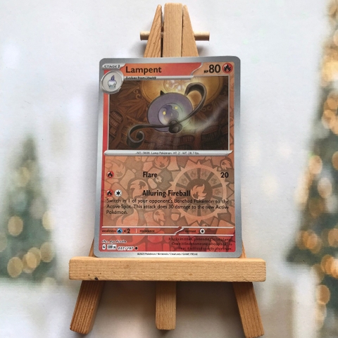 Thẻ hình Pokemon Lampent 037/197 - Lá bài lẻ Obsidian Flames Common Reverse Holo tiếng Anh chính hãng