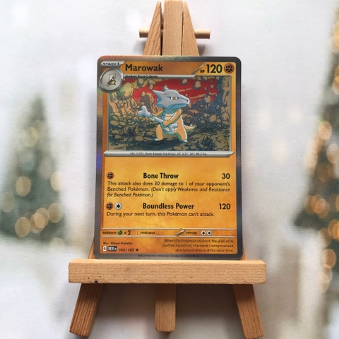 Thẻ hình Pokemon Marowak 105/165 - Lá bài Scarlet & Violet 151 Rare Reverse Holo tiếng Anh chính hãng