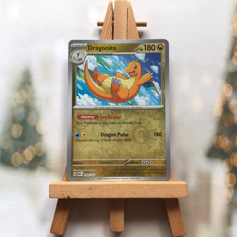 Thẻ hình Pokemon Dragonite 149/165 - Lá bài Scarlet & Violet 151 Holo Rare Reverse Holo tiếng Anh chính hãng