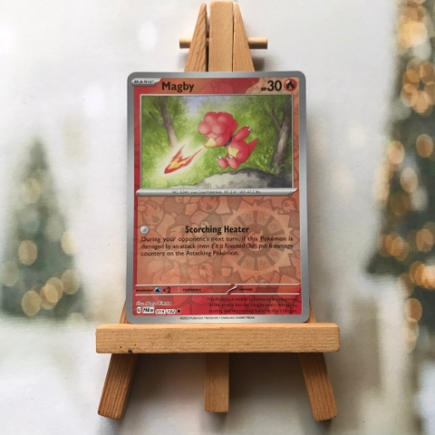 Thẻ hình Pokemon Magby 019/182 - Lá bài lẻ Paradox Rift Common Reverse Holo tiếng Anh chính hãng