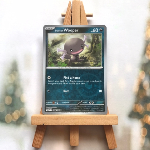 Thẻ hình Pokemon Paldean Wooper 058/091 - Lá bài lẻ Paldean Fates Common Reverse Holo tiếng Anh chính hãng