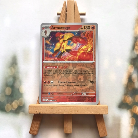Thẻ hình Pokemon Armarouge 015/091 - Lá bài Paldean Fates Holo Rare Reverse Holo tiếng Anh chính hãng
