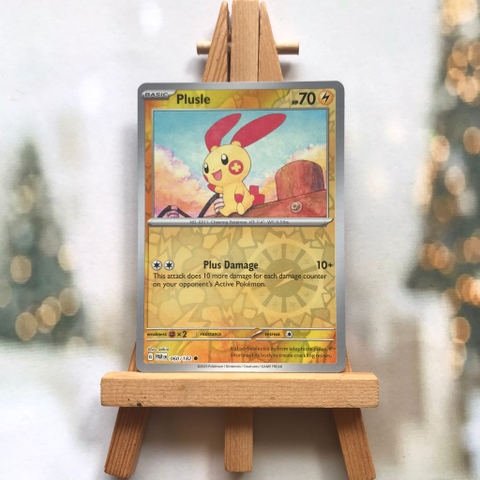 Thẻ hình Pokemon Plusle 060/182 - Lá bài lẻ Paradox Rift Common Reverse Holo tiếng Anh chính hãng