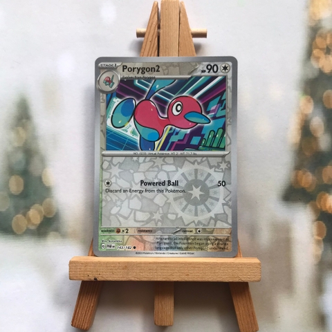 Thẻ hình Pokemon Porygon2 143/182 - Lá bài lẻ Paradox Rift Common Reverse Holo tiếng Anh chính hãng