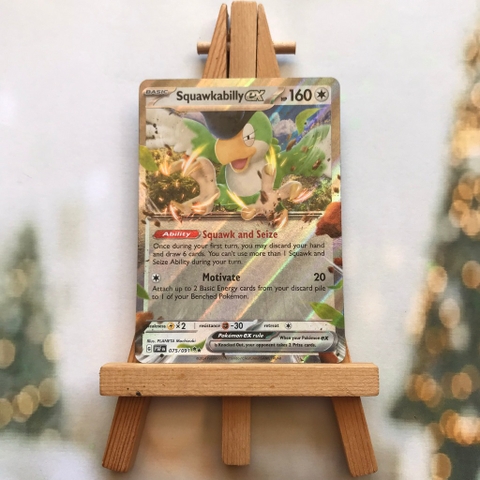 Thẻ hình Pokemon Squawkabilly ex 075/091 - Lá bài Paldean Fates Ultra Rare tiếng Anh chính hãng