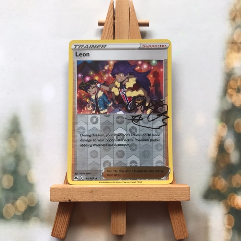 Thẻ hình Pokemon Leon 134/159 - Lá bài lẻ Crown Zenith Signature Rare Reverse Holo tiếng Anh chính hãng