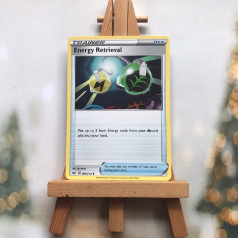 Thẻ hình Pokemon Energy Retrieval 160/202 - Lá bài lẻ Sword & Shield Base Set Uncommon tiếng Anh chính hãng