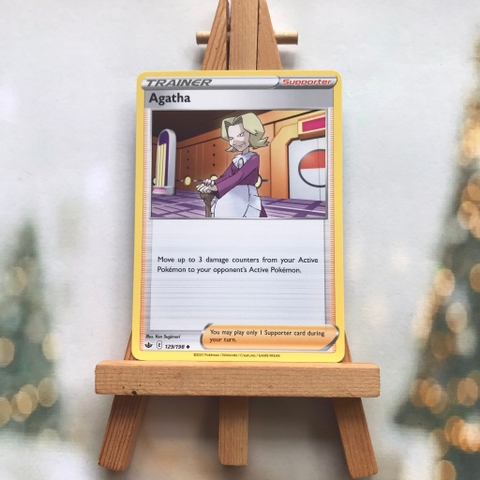 Thẻ hình Pokemon Agatha 129/198 - Lá bài lẻ Uncommon tiếng Anh chính hãng