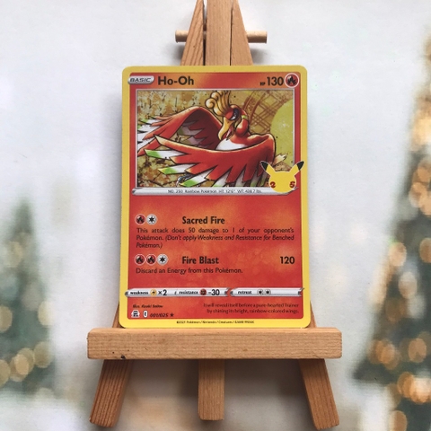 Thẻ hình Pokemon Ho-Oh 1/25 - Lá bài lẻ 25th Celebrations Holo Rare tiếng Anh chính hãng