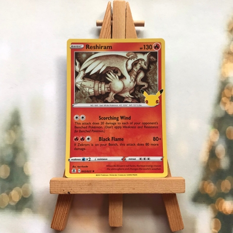 Thẻ hình Pokemon Reshiram 2/25 - Lá bài lẻ 25th Celebrations Holo Rare tiếng Anh chính hãng