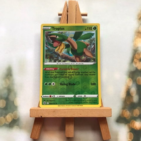 Thẻ hình Pokemon Tropius 005/172 - Lá bài lẻ Sword & Shield: Brilliant Stars Reverse Holo tiếng Anh chính hãng
