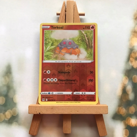Thẻ hình Pokemon Torkoal 023/196 - Lá bài lẻ Sword & Shield: Lost Origin Reverse Holo tiếng Anh chính hãng