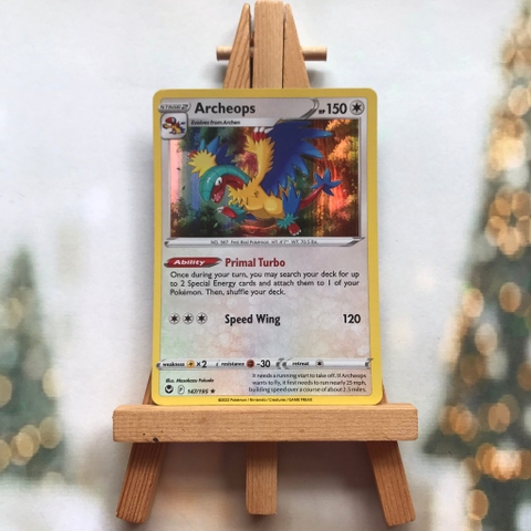 Thẻ hình Pokemon Archeops 147/195 - Lá bài lẻ Sword & Shield: Silver Tempest Reverse Holo Rare tiếng Anh chính hãng