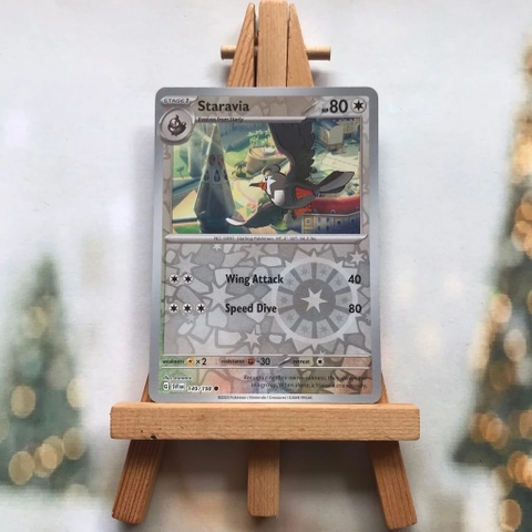 Thẻ hình Pokemon Staravia 149/198 - Lá bài lẻ Scarlet & Violet Base Set Common Reverse Holo tiếng Anh chính hãng