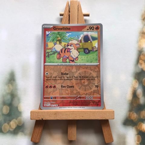 Thẻ hình Pokemon Growlithe 031/198 - Lá bài lẻ Scarlet & Violet Base Set Common Reverse Holo tiếng Anh chính hãng