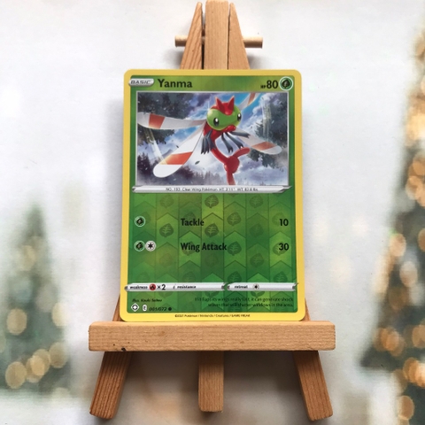 Thẻ hình Pokemon Yanma 001/072 - Lá bài lẻ Sword & Shield: Shining Fates Common Reverse Holo tiếng Anh chính hãng