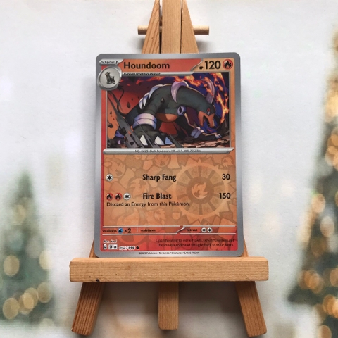 Thẻ hình Pokemon Houndoom 034/198 - Lá bài lẻ Scarlet & Violet Base Set Common Reverse Holo tiếng Anh chính hãng