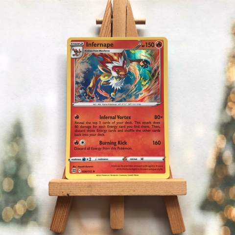 Thẻ hình Pokemon Infernape 026/172 - Lá bài Sword & Shield: Brilliant Stars Holo Rare Reverse Holo tiếng Anh chính hãng