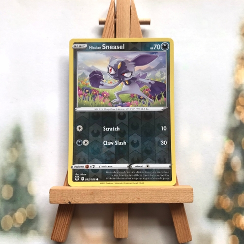 Thẻ hình Pokemon Hisuian Sneasel 092/189 -Lá bài Sword & Shield Astral Radiance Common Reverse Holo tiếng Anh chính hãng