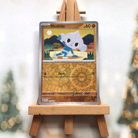 Thẻ hình Pokemon Meditite 110/198 - Lá bài lẻ Scarlet & Violet Base Set Common Reverse Holo tiếng Anh chính hãng