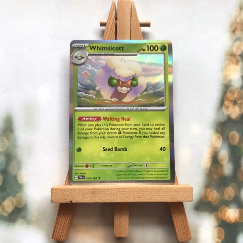 Thẻ hình Pokemon Whimsicott 015/162 - Lá bài Scarlet&Violet Temporal Forces Holo Rare Reverse Holo tiếng Anh chính hãng
