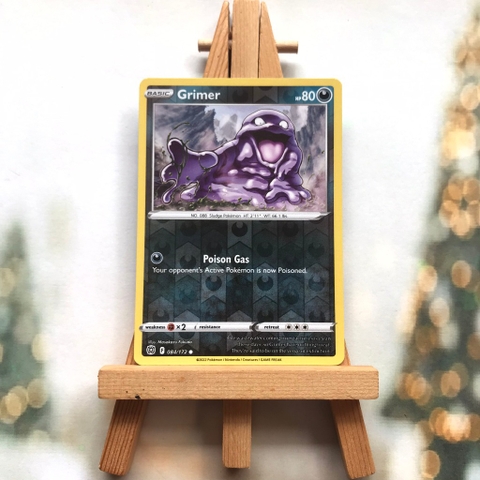 Thẻ hình Pokemon Grimer 084/172 - Lá bài lẻ Sword & Shield: Brilliant Stars Common Reverse Holo tiếng Anh chính hãng
