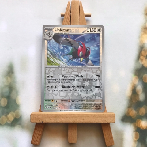 Thẻ hình Pokemon Unfezant 135/162 - Lá bài Scarlet & Violet: Temporal Forces Uncommon Reverse Holo tiếng Anh chính hãng