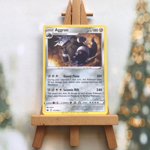 Thẻ hình Pokemon Aggron 111/198 - Lá bài lẻ Chilling Reign Rare tiếng Anh chính hãng