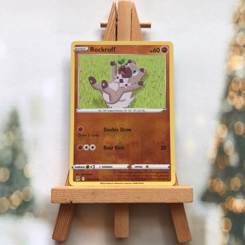 Thẻ hình Pokemon Rockruff 109/196 - Lá bài lẻ Sword & Shield: Lost Origin Common Reverse Holo tiếng Anh chính hãng