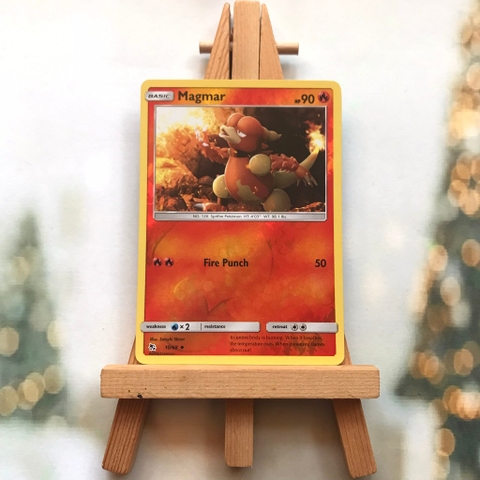 Thẻ hình Pokemon Magmar 10/68 - Lá bài lẻ Sun & Moon: Hidden Fates Uncommon Reverse Holo tiếng Anh chính hãng